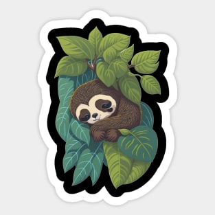 Cute sloth on tree Sticker